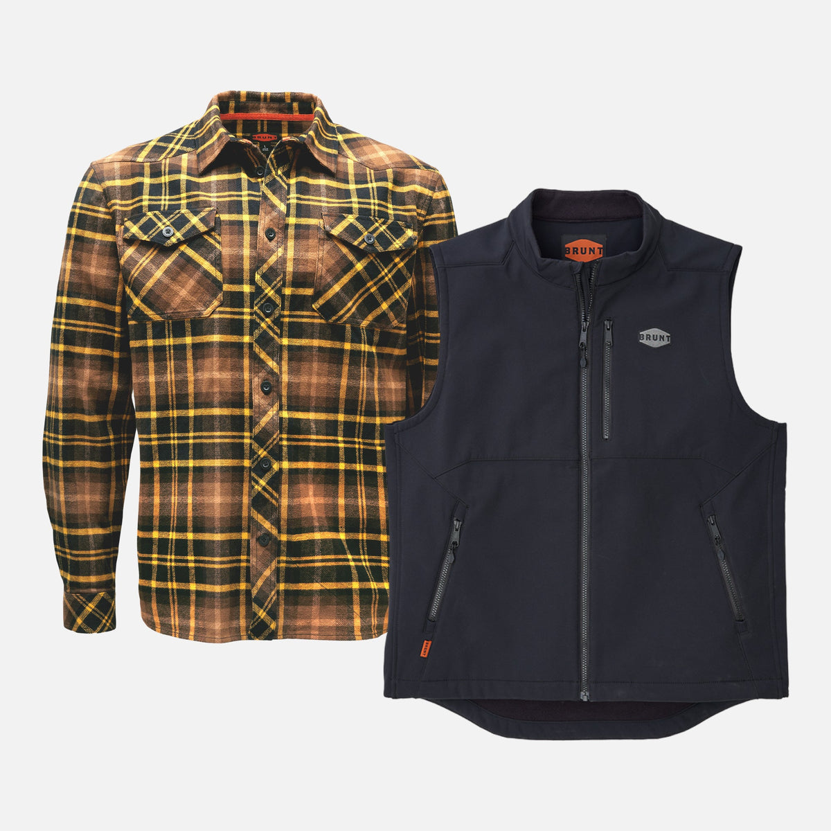 The Clark Heavyweight Flannel Shirt & Wright Tech Vest Pack