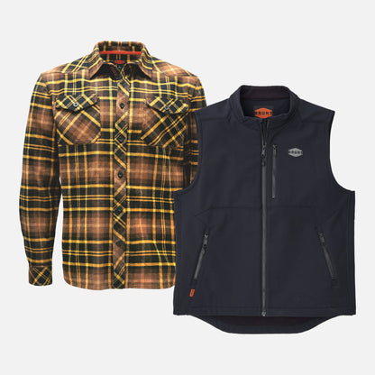 The Clark Heavyweight Flannel Shirt & Wright Tech Vest Pack