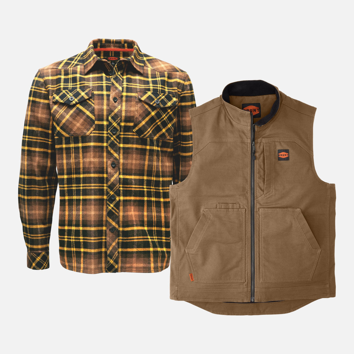 The Clark Heavyweight Flannel Shirt & D'Angelo Utility Vest Pack