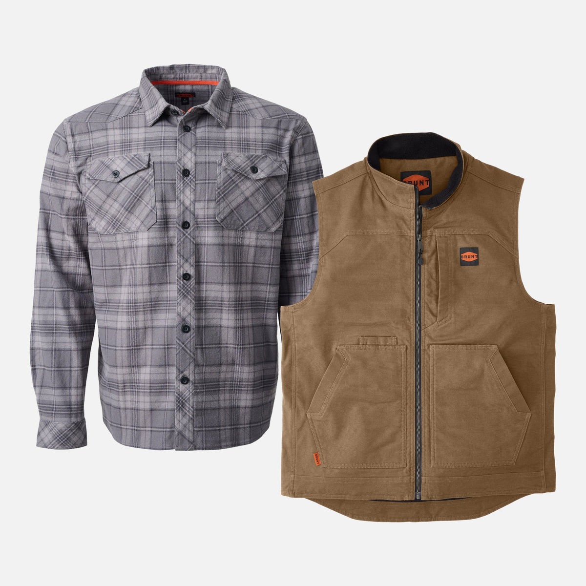 The Clark Heavyweight Flannel Shirt & D'Angelo Utility Vest Pack