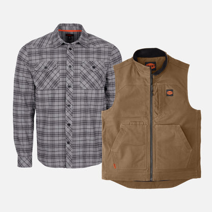 The Clark Flannel Shirt & D'Angelo Utility Vest Pack